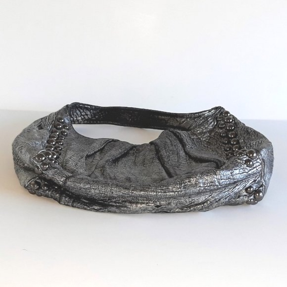 *Treesje black/silver leather metal accented shoulder bag - Picture 5 of 9